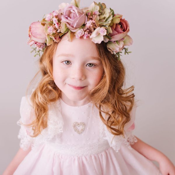 Muted Pastel Girl's Flower crown - Whimsical Vintage Style - Image 5