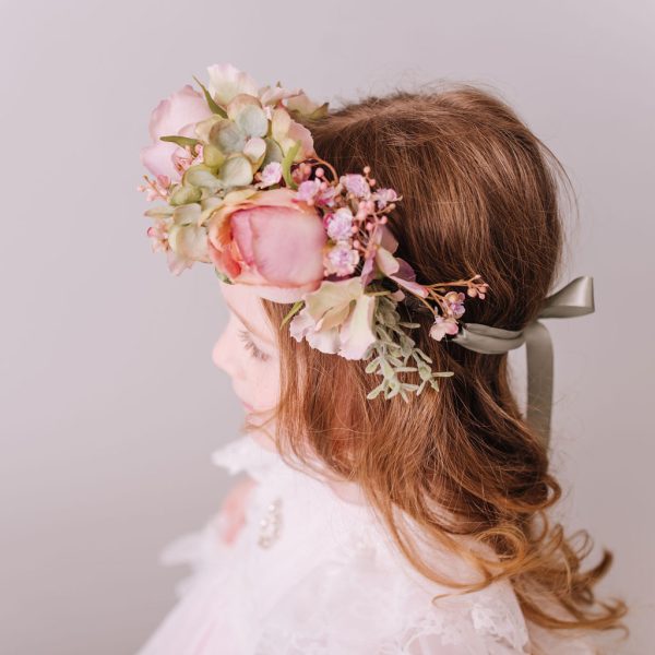 Muted Pastel Girl's Flower crown - Whimsical Vintage Style - Image 6