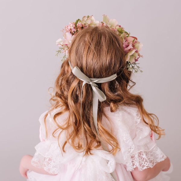 Muted Pastel Girl's Flower crown - Whimsical Vintage Style - Image 7