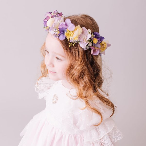 Children's Flowercrown - Purple and Yellow - Whimsical Vintage Style - Image 8