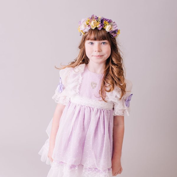Purple and Yellow Flower Headband for children - Image 2