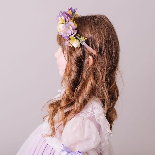 Purple and Yellow Flower Headband for children - Image 6