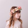 Coral Pink Children's Flowercrown - Whimsical Vintage Style Floral headband - Image 5
