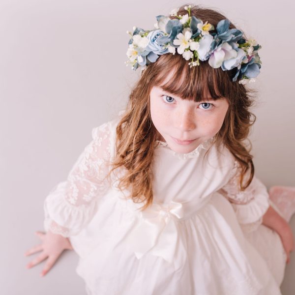 Child's Dusty Blue and Teal Flower Headband - Image 4