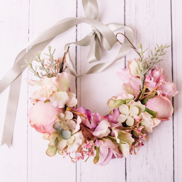 Muted Pastel Girl's Flower crown - Whimsical Vintage Style - Image 10