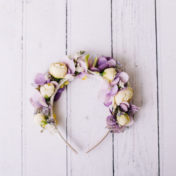 Lavender and Lemon Flower Headband for Children - Image 10