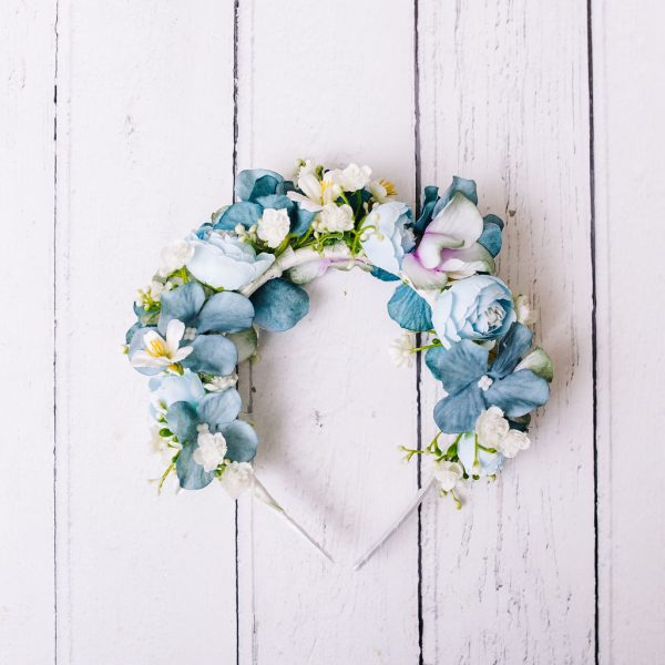Child's Dusty Blue and Teal Flower Headband - Image 7