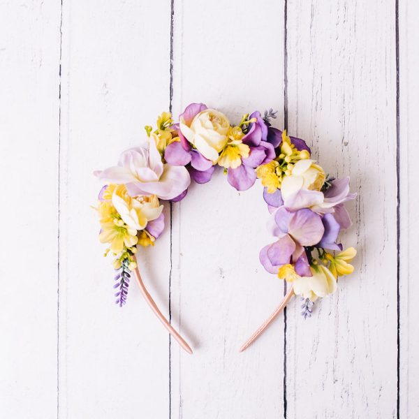 Purple and Yellow Flower Headband for children - Image 9