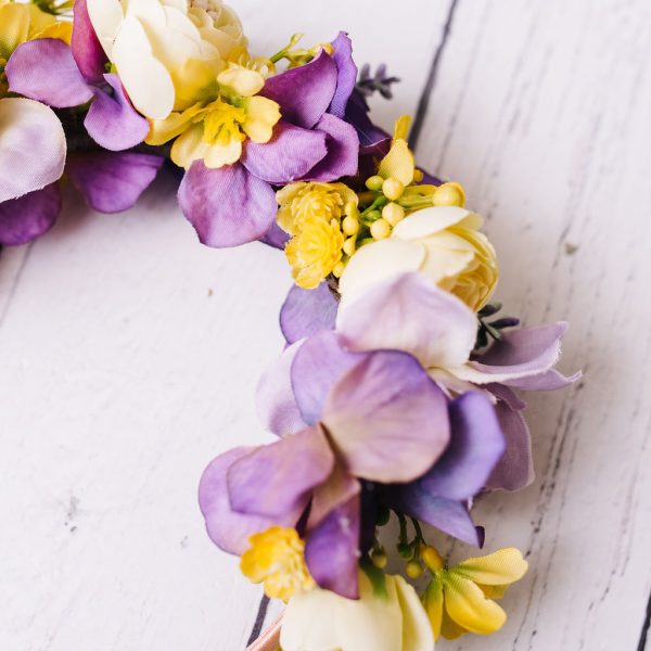 Purple and Yellow Flower Headband for children - Image 7