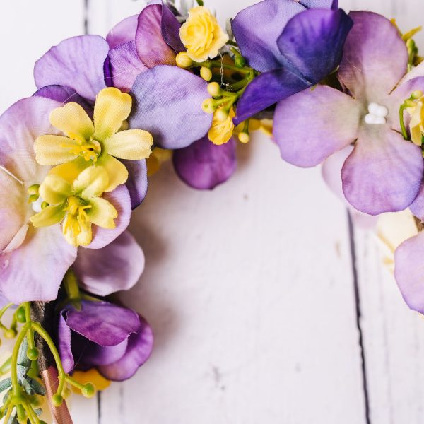 Purple and Yellow Flower Headband for children - Image 5