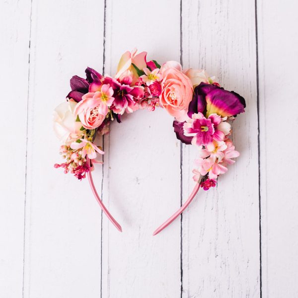 Child's Red and Pink Floral Headband - Image 5