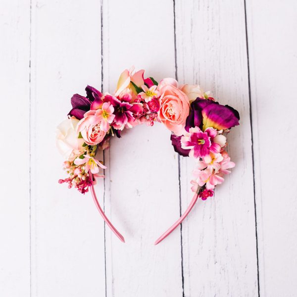 Child's Red and Pink Floral Headband - Image 7