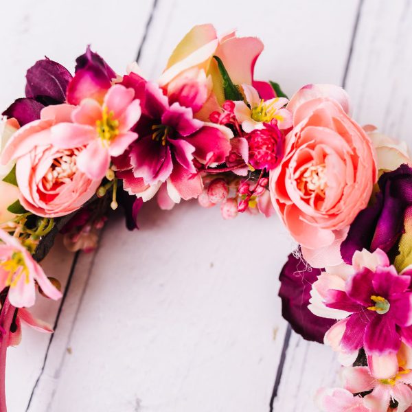 Child's Red and Pink Floral Headband - Image 9