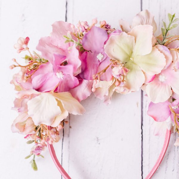 Child's Headband - Pastel Pink and Green - Image 3