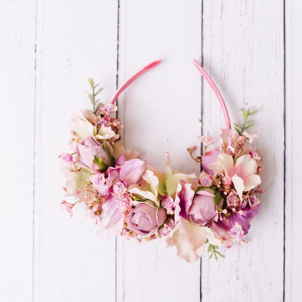 Child's Headband - Pastel Pink and Green - Image 5