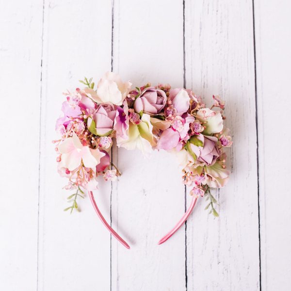 Child's Headband - Pastel Pink and Green - Image 9