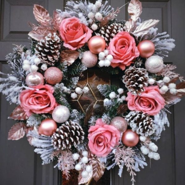 Rose Gold Christmas Wreath