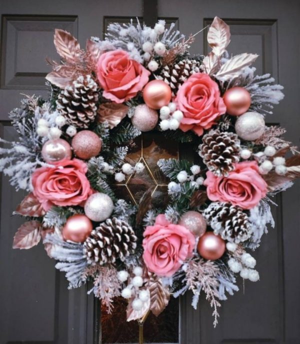 Rose Gold Christmas Wreath