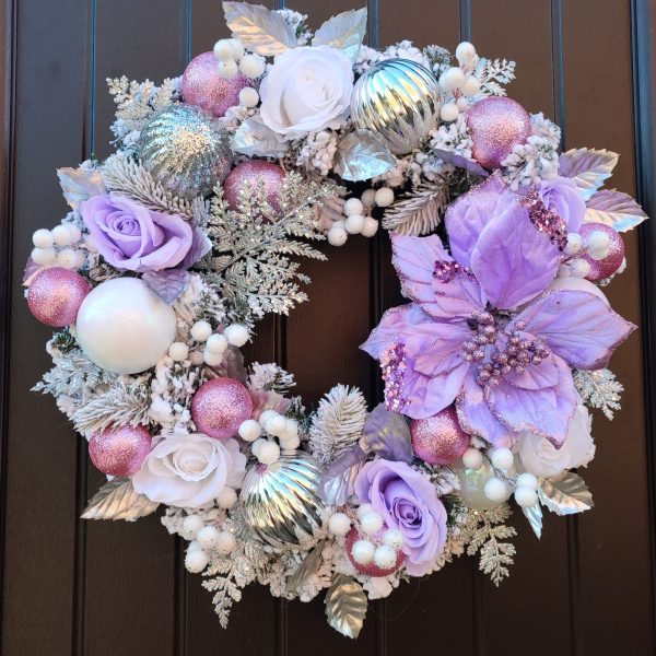Purple and Pink Frosted Wreath