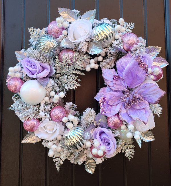 Purple and Pink Frosted Wreath