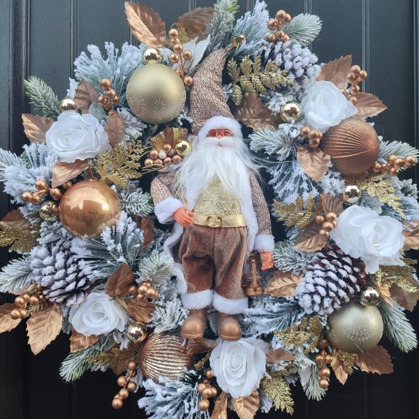 Golden Santa 60cm Glam Wreath