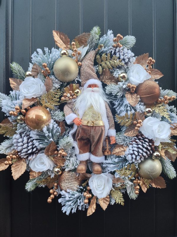 Golden Santa 60cm Glam Wreath