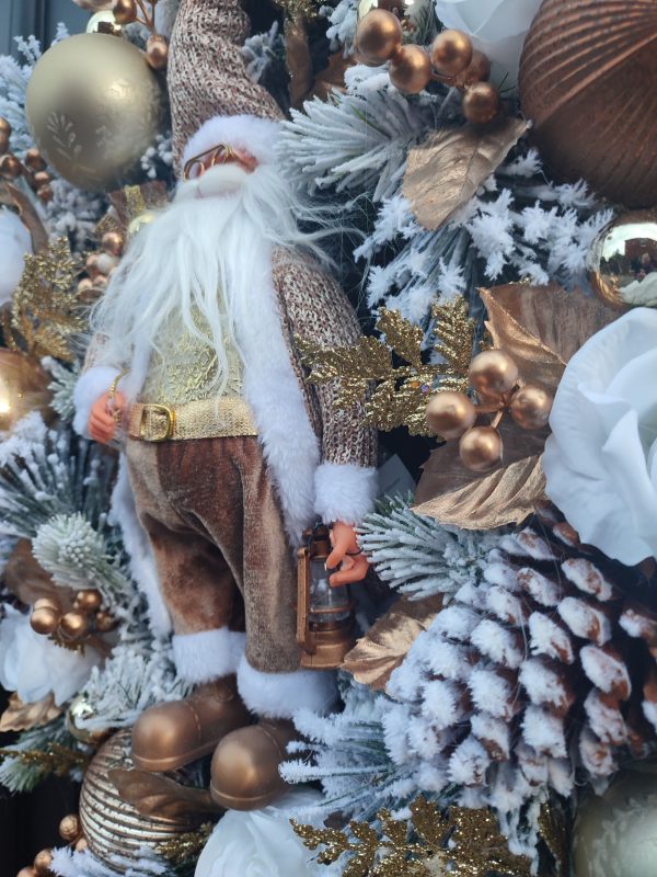 Golden Santa 60cm Glam Wreath - Image 3