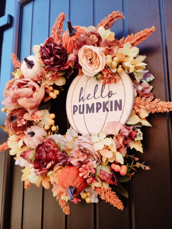 Hello Pumpkin Autumn Wreath - Image 3