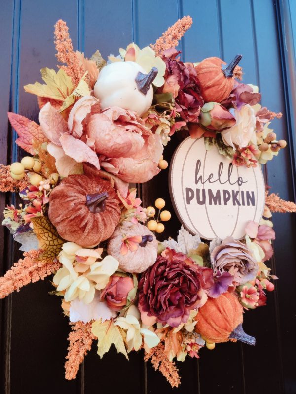 Hello Pumpkin Autumn Wreath - Image 2