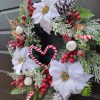 Candy Cane and White Poinsettia Wreath - Image 5
