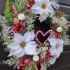 Candy Cane and White Poinsettia Wreath - Image 3