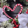 Candy Cane and White Poinsettia Wreath - Image 2