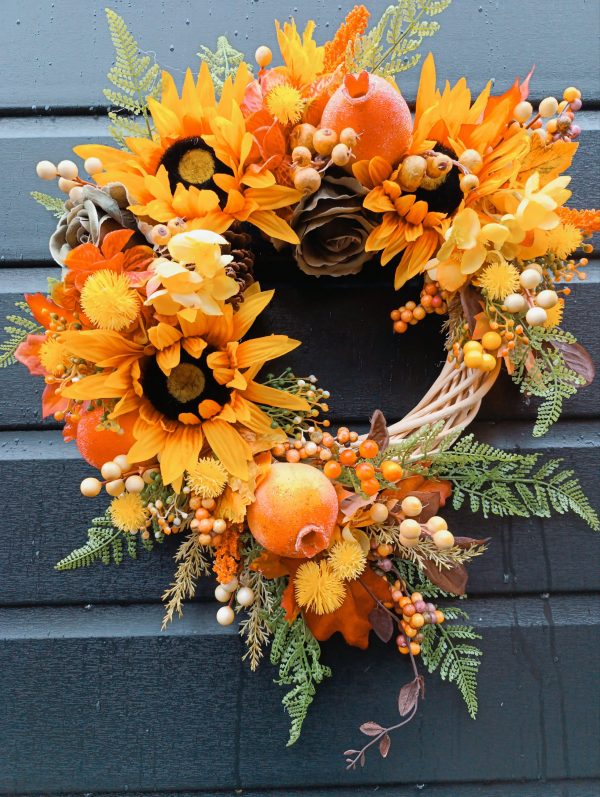 Autumn Glow Door Wreath - Handmade Harvest Decoration - Image 3