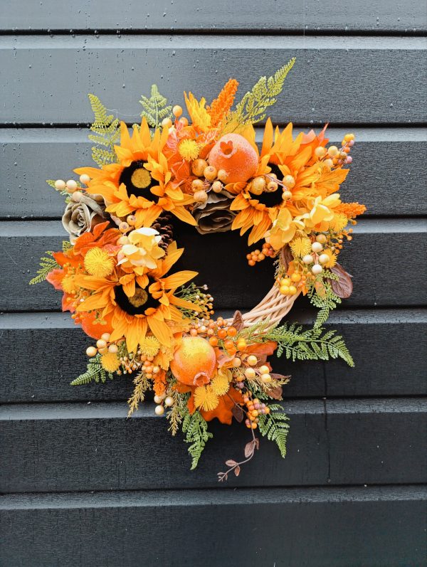 Autumn Glow Door Wreath - Handmade Harvest Decoration - Image 6
