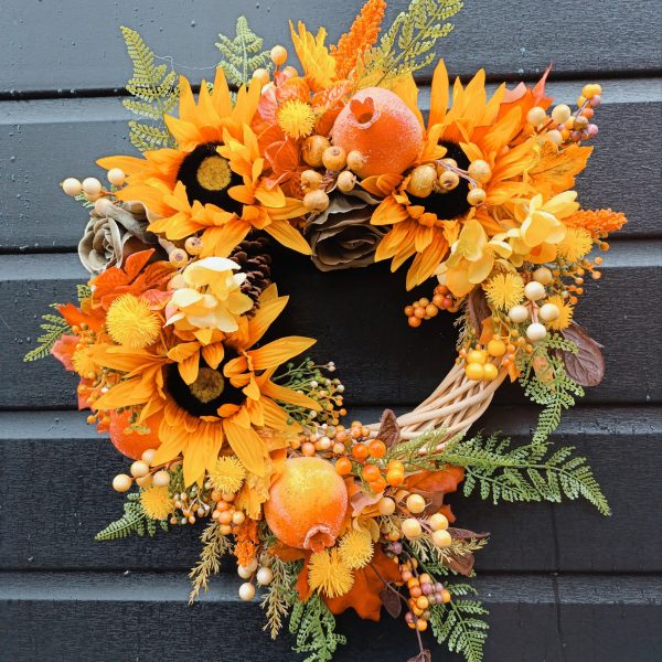 Autumn Glow Door Wreath - Handmade Harvest Decoration