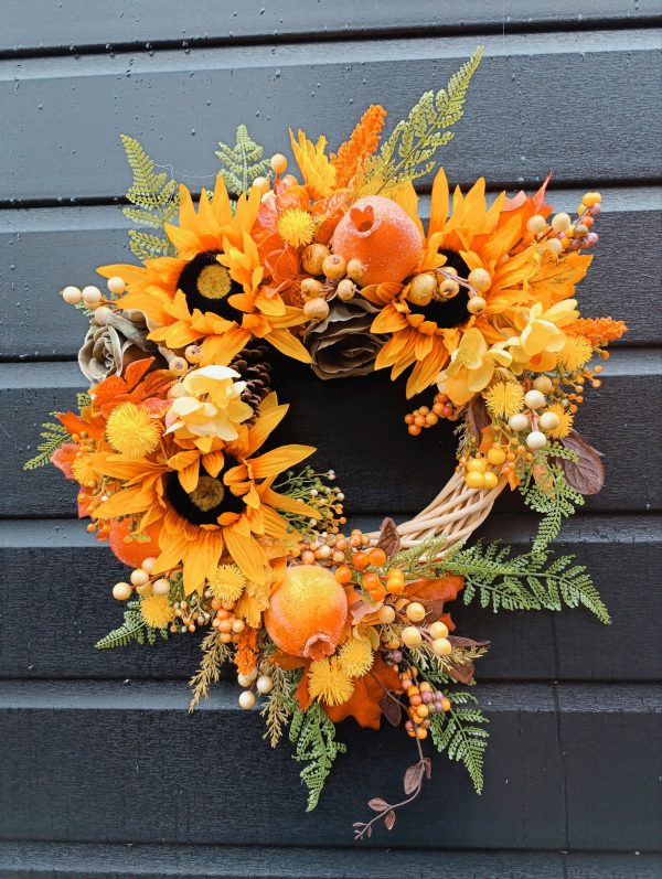 Autumn Glow Door Wreath - Handmade Harvest Decoration