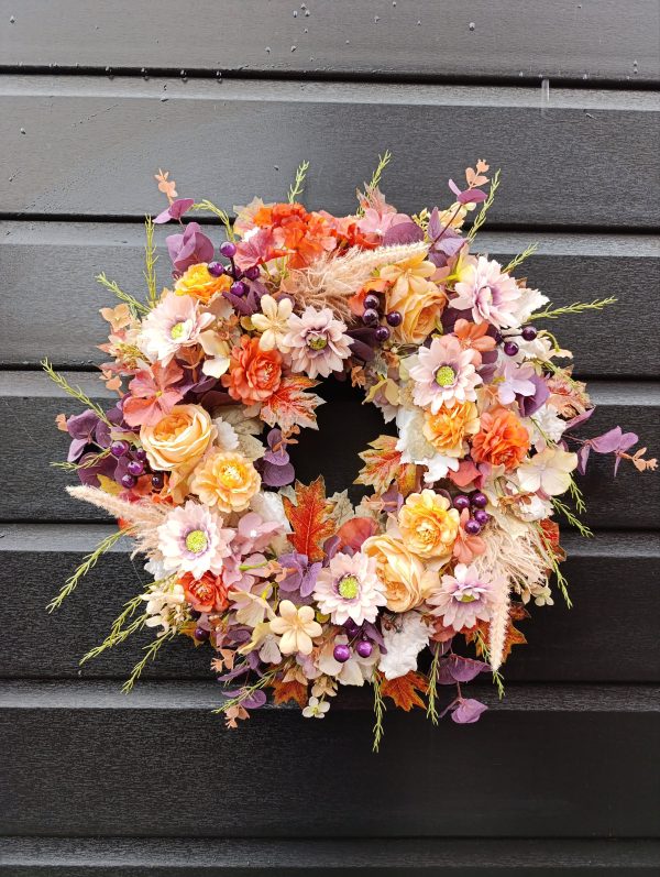 Autumnal Grapevine Wreath – Handmade with Silk Flowers - Image 8