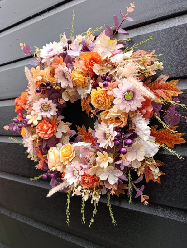 Autumnal Grapevine Wreath – Handmade with Silk Flowers - Image 9