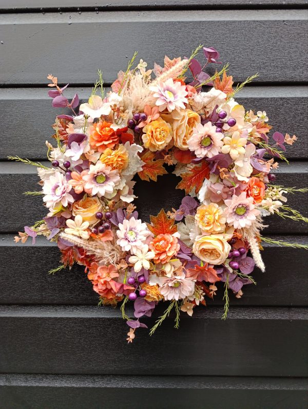 Autumnal Grapevine Wreath – Handmade with Silk Flowers