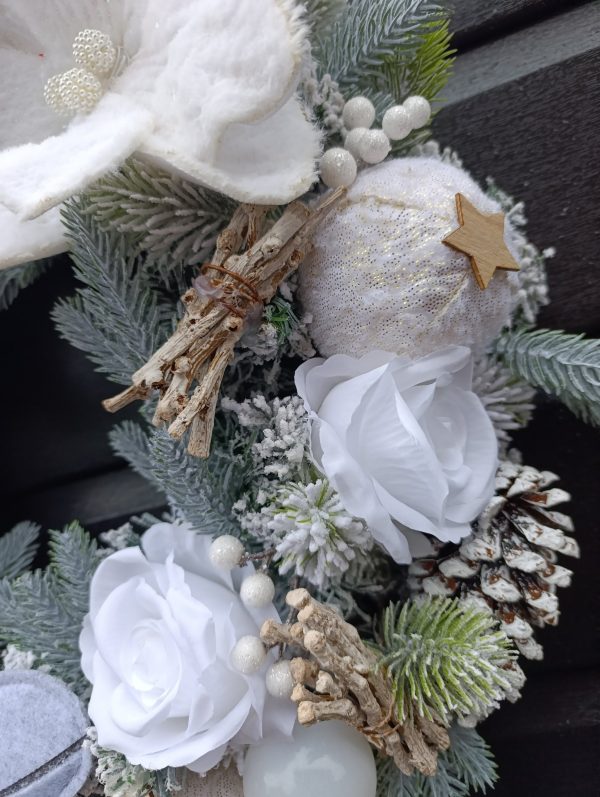 Frosted Winter Wonderland Wreath | Handmade 50cm Christmas Door Wreath - Image 9