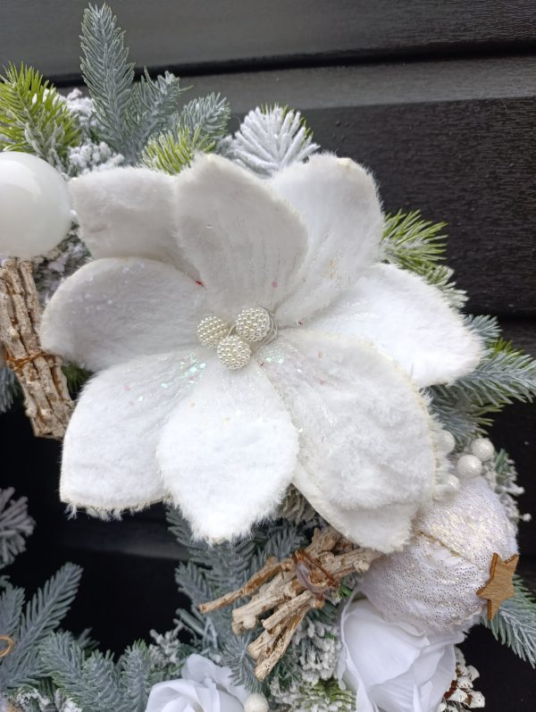 Frosted Winter Wonderland Wreath | Handmade 50cm Christmas Door Wreath - Image 8