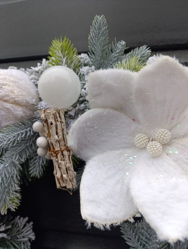 Frosted Winter Wonderland Wreath | Handmade 50cm Christmas Door Wreath - Image 6