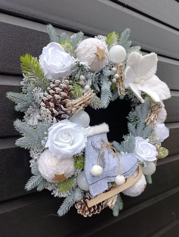 Frosted Winter Wonderland Wreath | Handmade 50cm Christmas Door Wreath - Image 7
