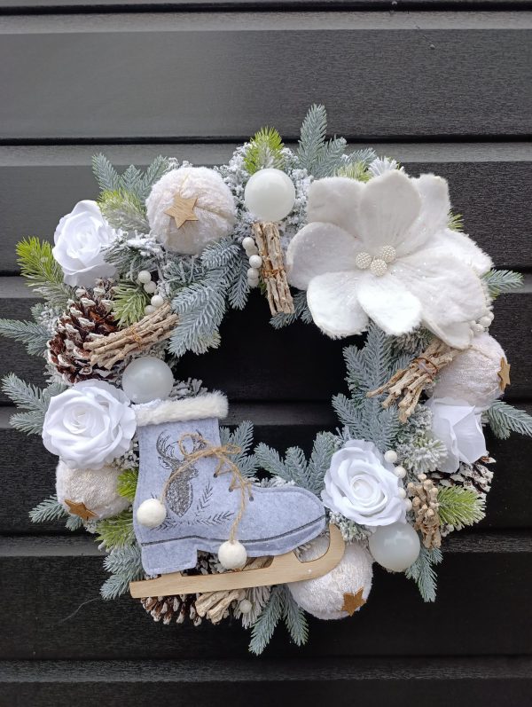 Frosted Winter Wonderland Wreath | Handmade 50cm Christmas Door Wreath - Image 5