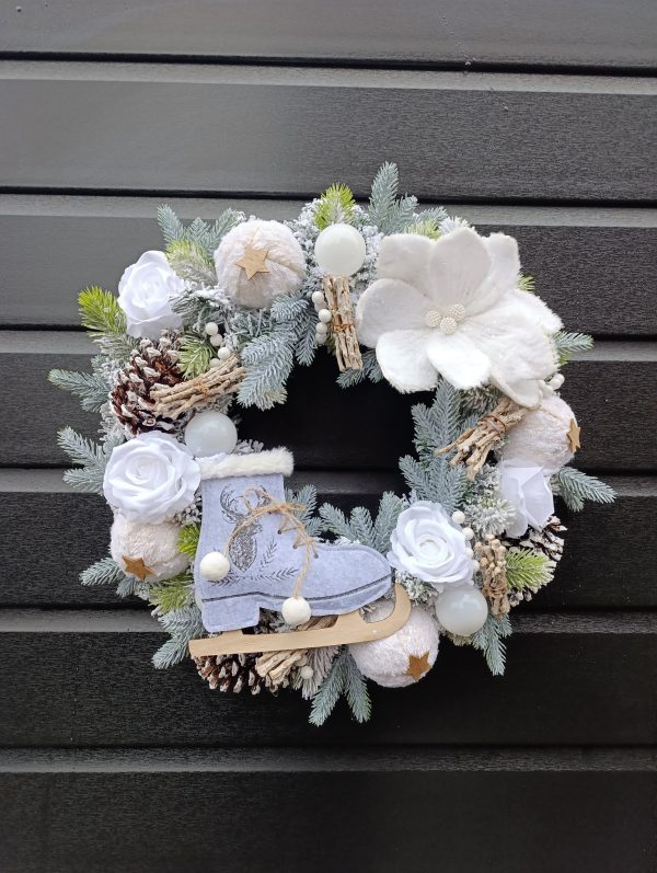 Frosted Winter Wonderland Wreath | Handmade 50cm Christmas Door Wreath - Image 3
