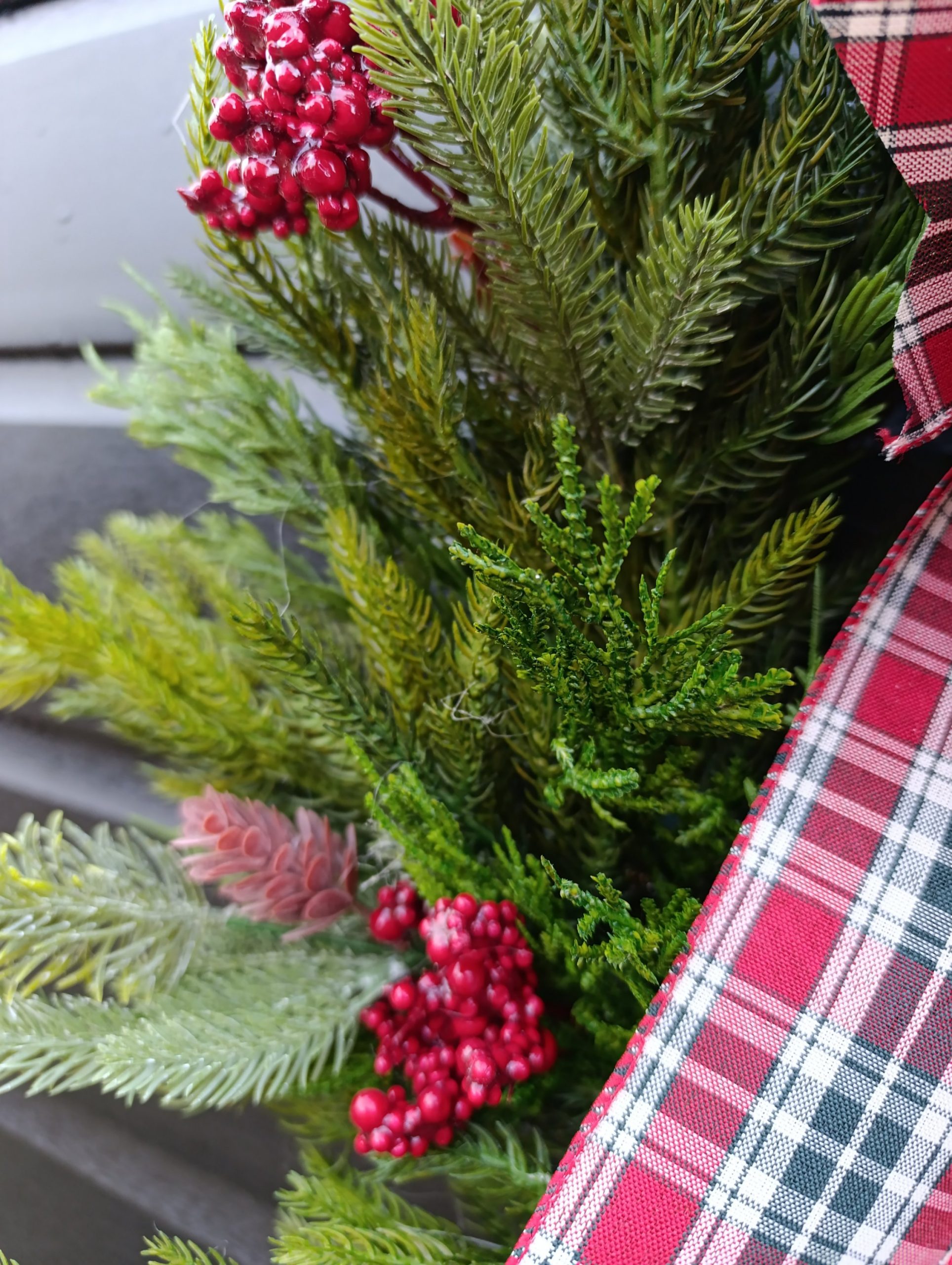 Norfolk Pine and Cedar Real Touch Winter Wreath Norfolk Pine and Cedar Real Touch Winter Wreath - Image 4