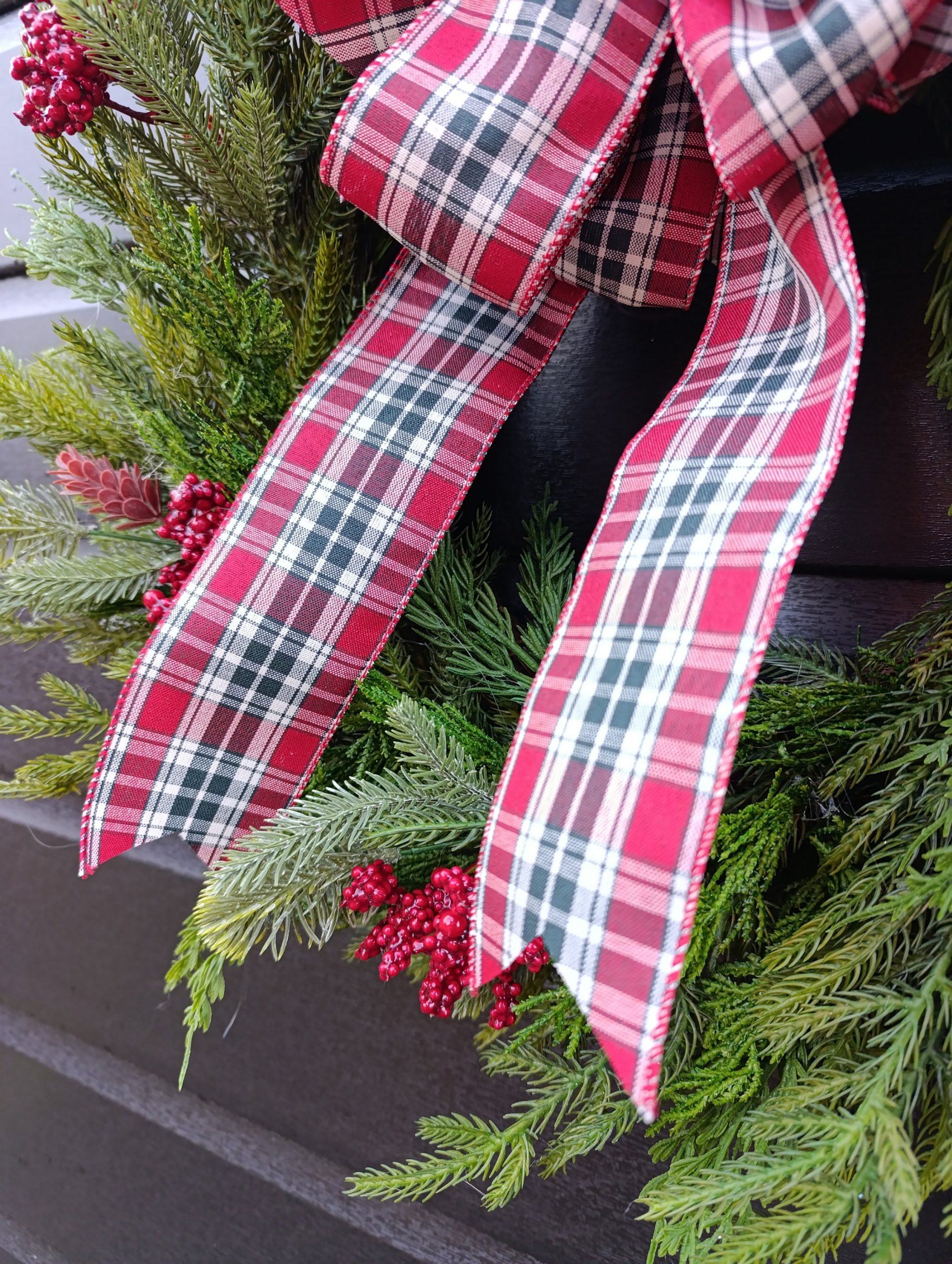 Norfolk Pine and Cedar Real Touch Winter Wreath Norfolk Pine and Cedar Real Touch Winter Wreath - Image 2