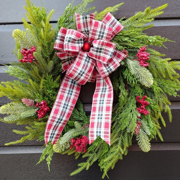 Norfolk Pine and Cedar Real Touch Winter Wreath