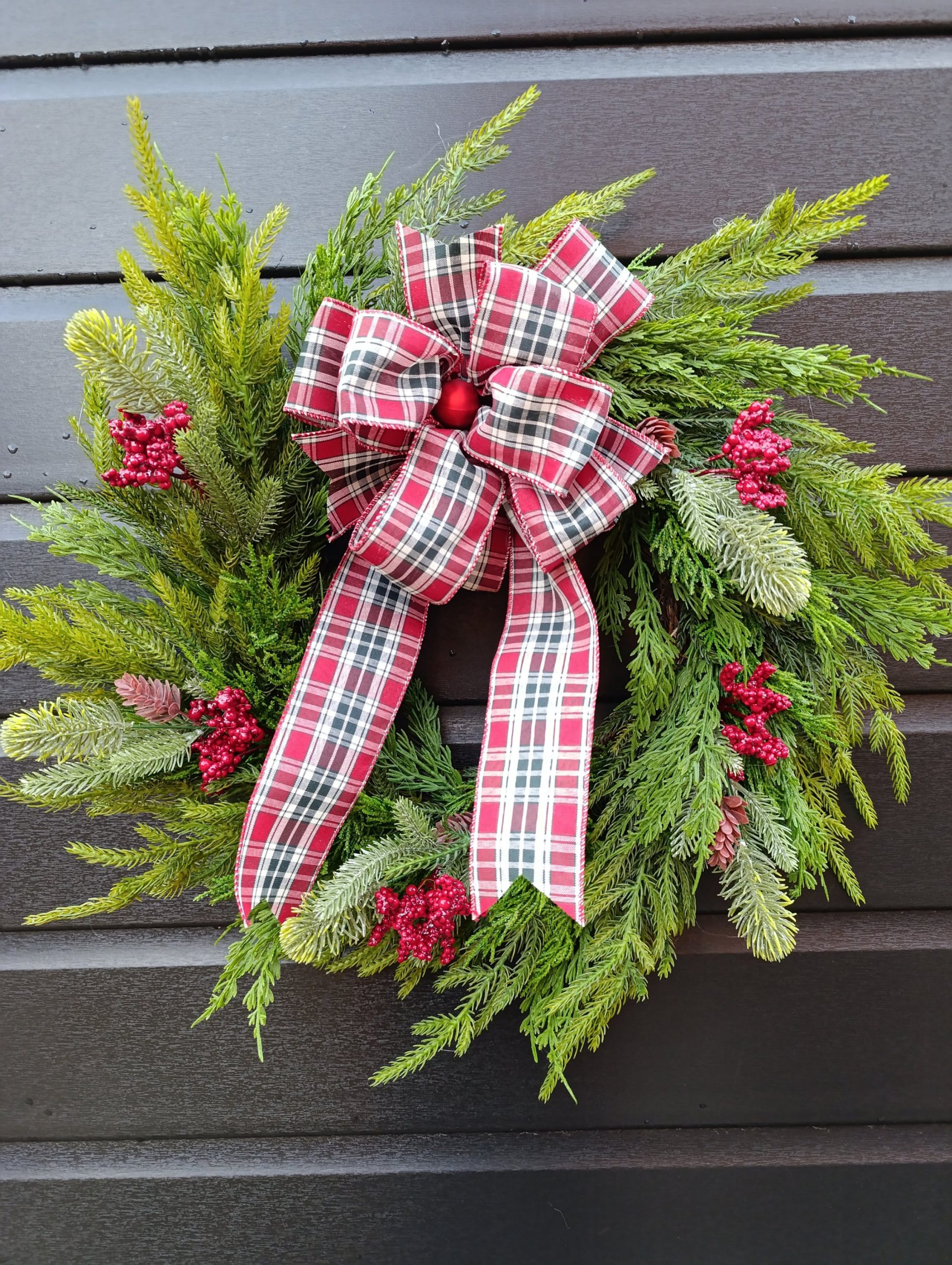 Norfolk Pine and Cedar Real Touch Winter Wreath Norfolk Pine and Cedar Real Touch Winter Wreath